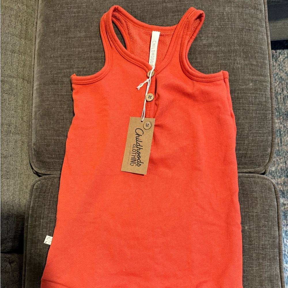 NWT Childhoods Clothing Orange Red Romper 5T